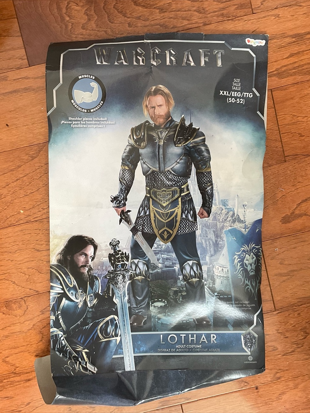 Disguise Warcraft Costume Lothar Muscle Costume 4 Pieces Size XXL 50-52